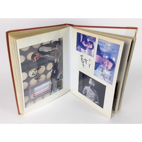 83 - A Doctor Who album of autographs on photos, signed by several cast members to include Louise Jameson... 