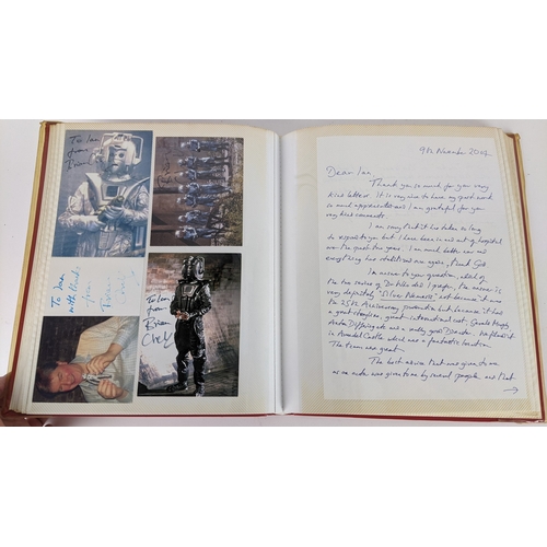 83 - A Doctor Who album of autographs on photos, signed by several cast members to include Louise Jameson... 