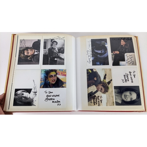 83 - A Doctor Who album of autographs on photos, signed by several cast members to include Louise Jameson... 