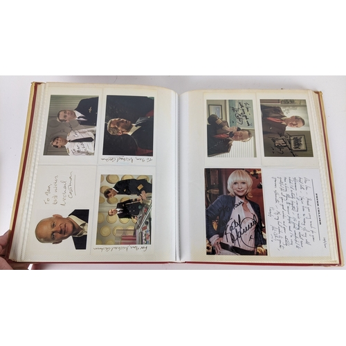 83 - A Doctor Who album of autographs on photos, signed by several cast members to include Louise Jameson... 