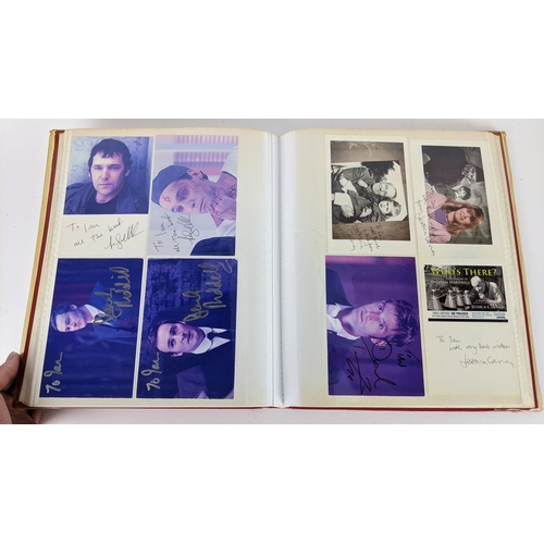 83 - A Doctor Who album of autographs on photos, signed by several cast members to include Louise Jameson... 