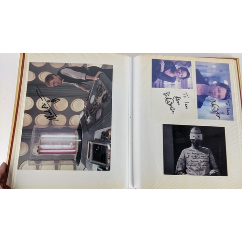 83 - A Doctor Who album of autographs on photos, signed by several cast members to include Louise Jameson... 
