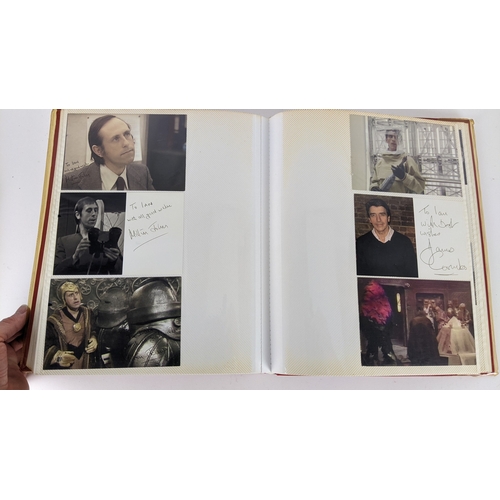 83 - A Doctor Who album of autographs on photos, signed by several cast members to include Louise Jameson... 