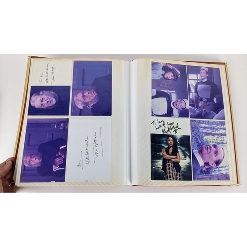 83 - A Doctor Who album of autographs on photos, signed by several cast members to include Louise Jameson... 