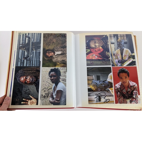 83 - A Doctor Who album of autographs on photos, signed by several cast members to include Louise Jameson... 