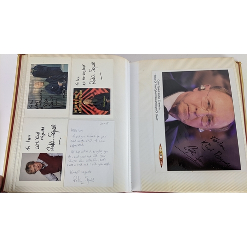 83 - A Doctor Who album of autographs on photos, signed by several cast members to include Louise Jameson... 