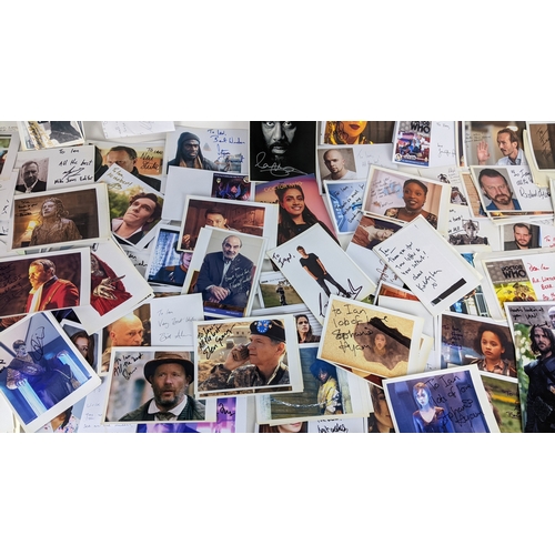 88 - A collection of loose mainly Doctor Who autographs on photos and letters, signed by several cast mem... 