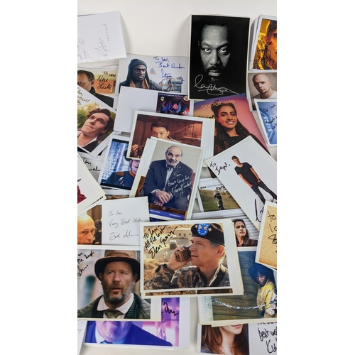 88 - A collection of loose mainly Doctor Who autographs on photos and letters, signed by several cast mem... 