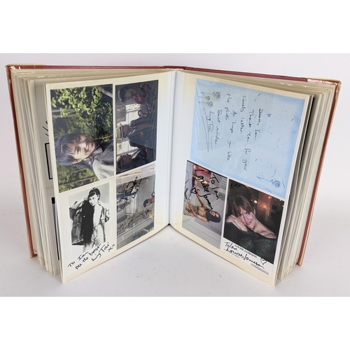 90 - A Doctor Who album of autographs on photos, signed by several cast members to include Tom Baker, Kar... 