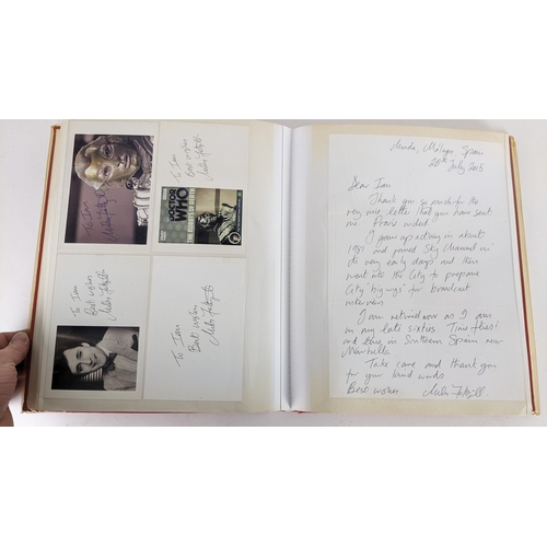 90 - A Doctor Who album of autographs on photos, signed by several cast members to include Tom Baker, Kar... 