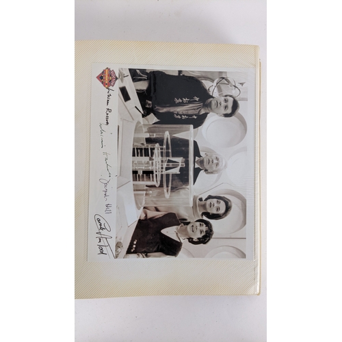 90 - A Doctor Who album of autographs on photos, signed by several cast members to include Tom Baker, Kar... 