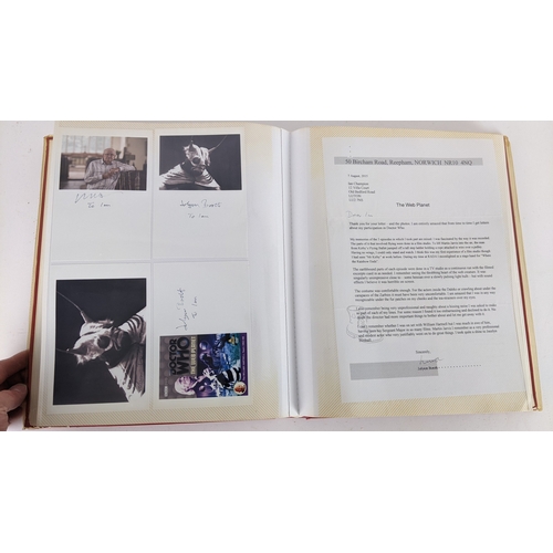 90 - A Doctor Who album of autographs on photos, signed by several cast members to include Tom Baker, Kar... 