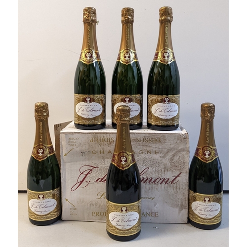 235 - A group of six bottles of Champagne J. de Telmont, Damery, France, each 75cl, housed with an origina... 
