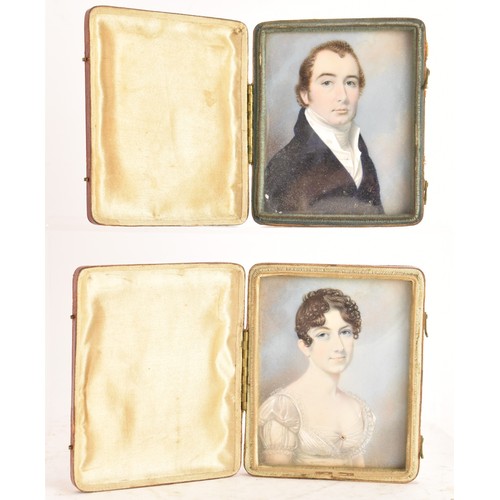 177 - Two 19th century portrait miniatures, attributed to Thomas Richmond (1802–1874), each painted in wat... 