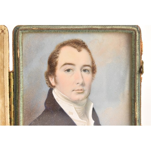 177 - Two 19th century portrait miniatures, attributed to Thomas Richmond (1802–1874), each painted in wat... 