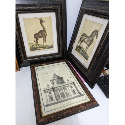 29 - A mixed quantity of framed and glazed prints, together with an unsigned coastal watercolour to inclu... 