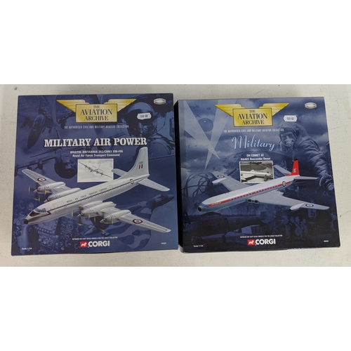 13 - Two Corgi Airplane models from The Aviation Archive to include a Bristol Britannia 253/CMK1 XM-496 a... 