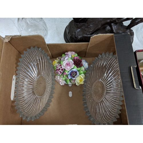 28 - A mixed lot to include a Marley Horse, silver plate, two pictures, glassware and other items
Locatio... 
