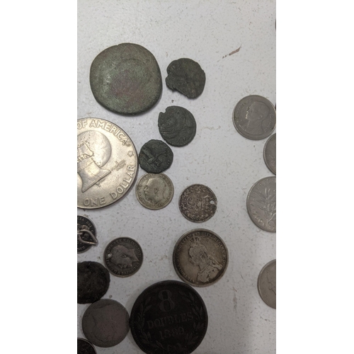 52 - Mixed coinage, Roman - Modern, a small quantity of Victorian and later silver coins, George IV shill... 