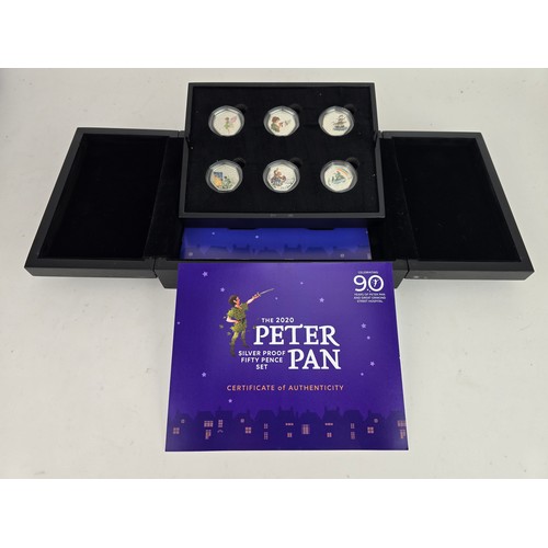 Isle of Man - The 2020 Peter Pan Silver Proof Fifty Pence Set, celebrating 90 years of Peter Pan and Great Ormond Street Hospital, limited edition 1923/1995, together with Presentation case and COA,