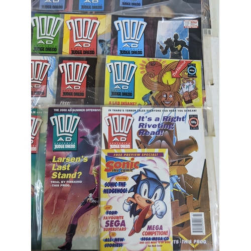 31 - A large quantity of mainly 1990's 2000AD magazines, mostly featuring Judge Dread, all in protective ... 