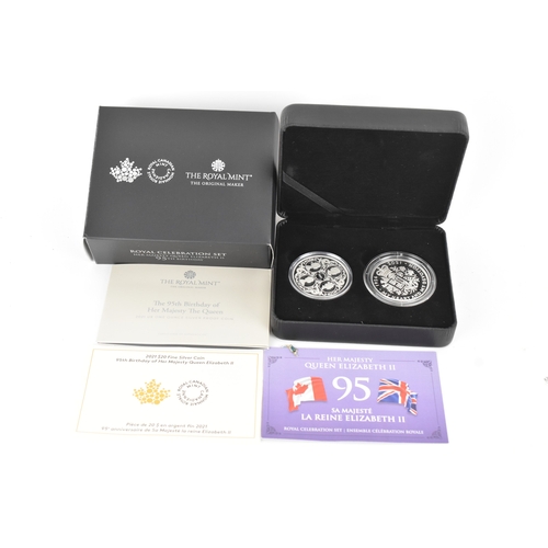 19 - A Royal Mint silver proof 'Royal Celebration' coin set, issued to commemorate the 95th birthday of H... 