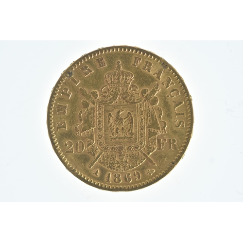 33 - France - Napoleon III, 1869 Gold 20 Francs, Paris Mint