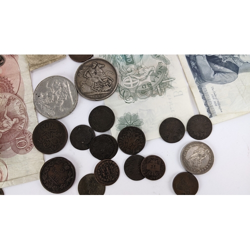 35 - British and World coins to include, 1890 Crown, 1951 Crowns and other commemorative examples, Victor... 