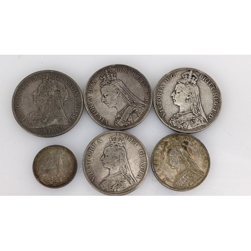 54 - United Kingdom - Victoria (1837-1901), 1889, 1890, 1893 Crowns, 1889 Double Florin, and Jubilee year... 