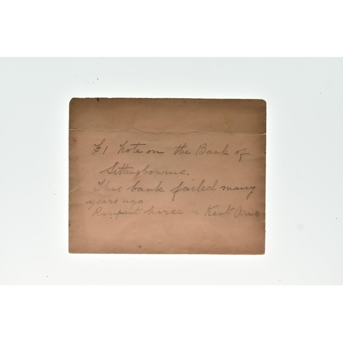 10 - Banknote - Sittingbourne Bank, £1/ One Pound Note dated 13th of May 1824 and numbered 1438, issued f... 