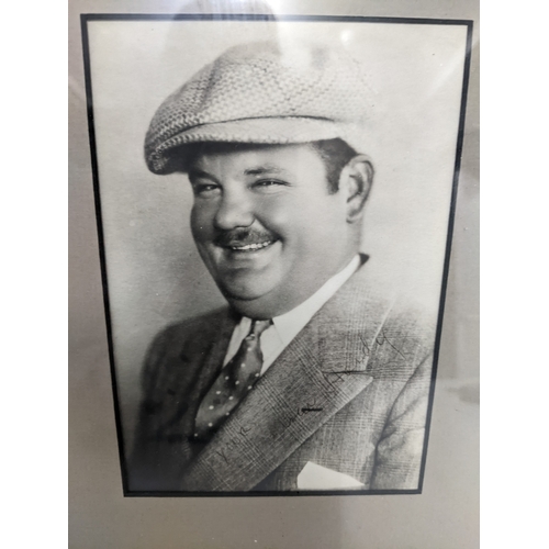 An Oliver Hardy signed photograph, 16 x 9, mounted with a GottaHaveIt.com certificate of authenticity, in glazed frame.
Location: RWM
If there is no condition report shown, please request
