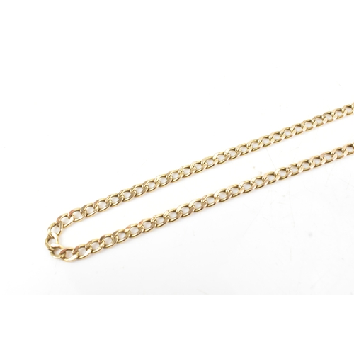 24 - A 9ct gold curb link chain necklace, stamped 375, with a lobster claw clasp, 51cm, 6.6 grams
If ther... 