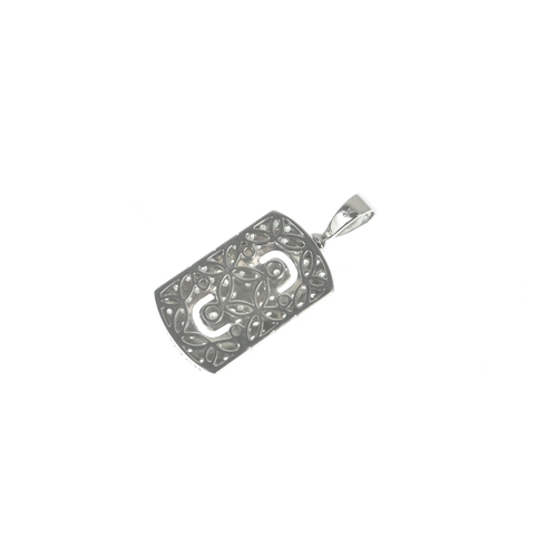 31 - A diamond 18ct white gold pendant, in the Bulgari design, face pavé-set with brilliant-cut diamonds ... 