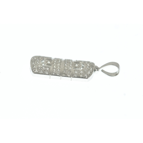 31 - A diamond 18ct white gold pendant, in the Bulgari design, face pavé-set with brilliant-cut diamonds ... 