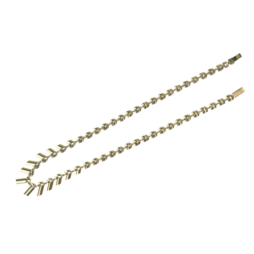 38 - A 9ct yellow gold collar necklace, having a box clasp, stamped 375, 41cm long, 14.4 grams
If there i... 