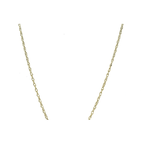 39 - A 9ct yellow gold twisted chain link necklace and a yellow metal Egyptian-style cartouche pendant, t... 