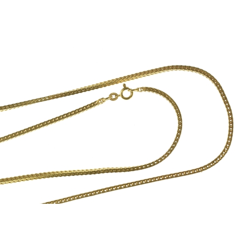 41 - An 18ct yellow gold spiga chain link necklace, stamped 750, 90cm long, 33.1 grams
If there is no con... 