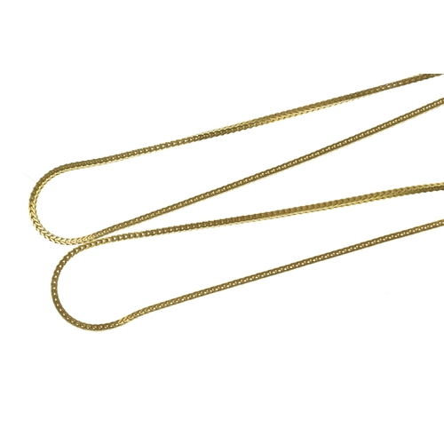 41 - An 18ct yellow gold spiga chain link necklace, stamped 750, 90cm long, 33.1 grams
If there is no con... 