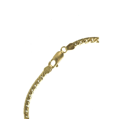 49 - An 18ct yellow gold flat link bracelet, with a lobster claw clasp, stamped Italy 750, 19cm, 6.8 gram... 