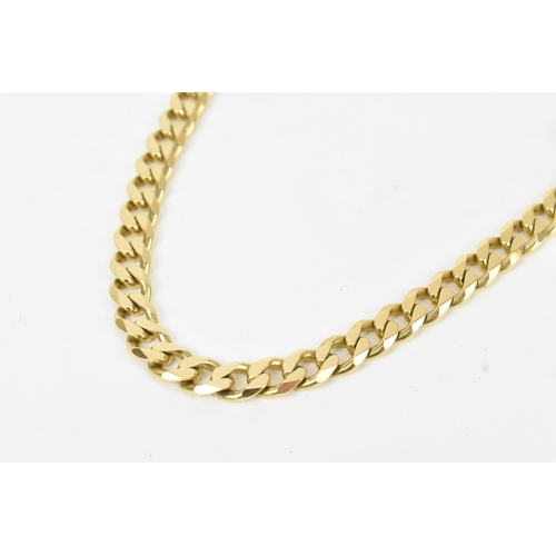 30A - An 18ct yellow gold curb link chain necklace, with lobster claw clasp, stamped 750, 60.5cm, 109.2 gr... 