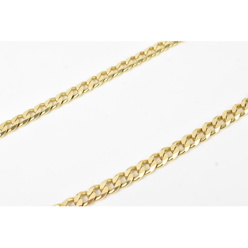 30A - An 18ct yellow gold curb link chain necklace, with lobster claw clasp, stamped 750, 60.5cm, 109.2 gr... 