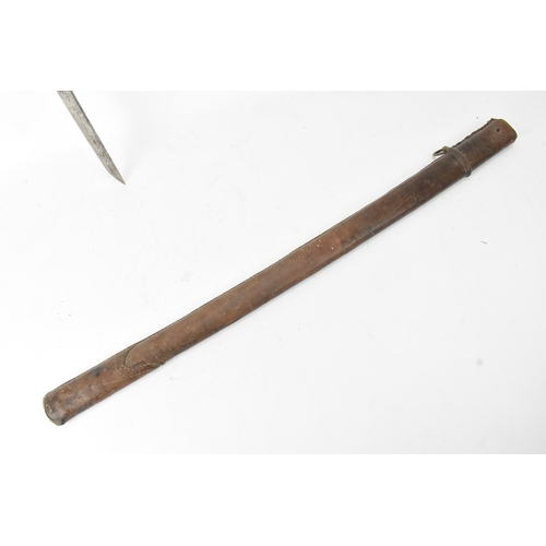 39 - A Japanese WWII Shin-Gunto neo army officers sword, circa 1937-45, prunus cast tsuba, brown braid bo... 