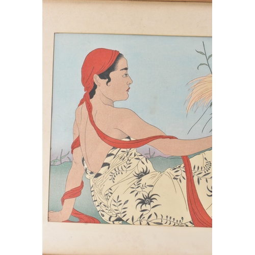 52 - Paul Jacoulet (French/Japanese, 1896–1960)
Les Paradisiers (The Birds of Paradise), a colour woodblo... 