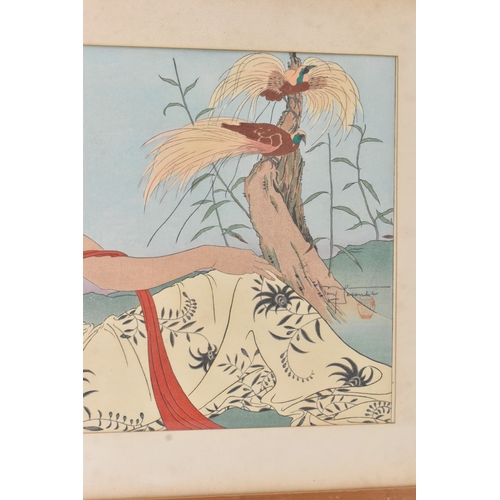 52 - Paul Jacoulet (French/Japanese, 1896–1960)
Les Paradisiers (The Birds of Paradise), a colour woodblo... 