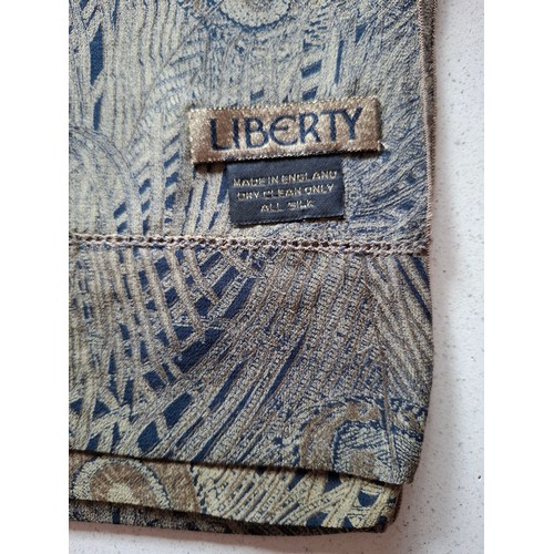 30 - Liberty- A navy and green Hera Peacock sheer scarf, 1970's belt  and 1980's jewellery roll together ... 