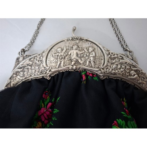 35 - Mixed fashion accessories to include a Moschino patchwork silk scarf with designer name to black bor... 