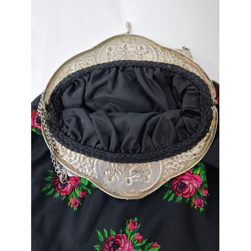 35 - Mixed fashion accessories to include a Moschino patchwork silk scarf with designer name to black bor... 