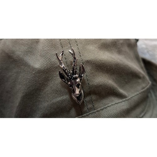 60 - Vintage hunting and deerstalker hats to include a German Terzel green cord hat with 2 hunting relate... 