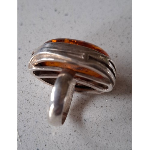 51 - A silver and amber ring. Location:CAB 1
If there is no condition report, please request