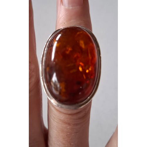 51 - A silver and amber ring. Location:CAB 1
If there is no condition report, please request
